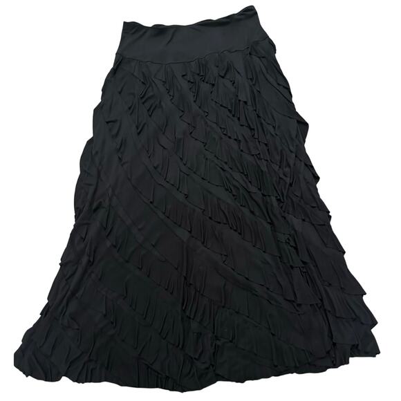 Chelsea & Theodore Maxi Tiered Ruffle Skirt - Black - XL - Picture 7 of 10